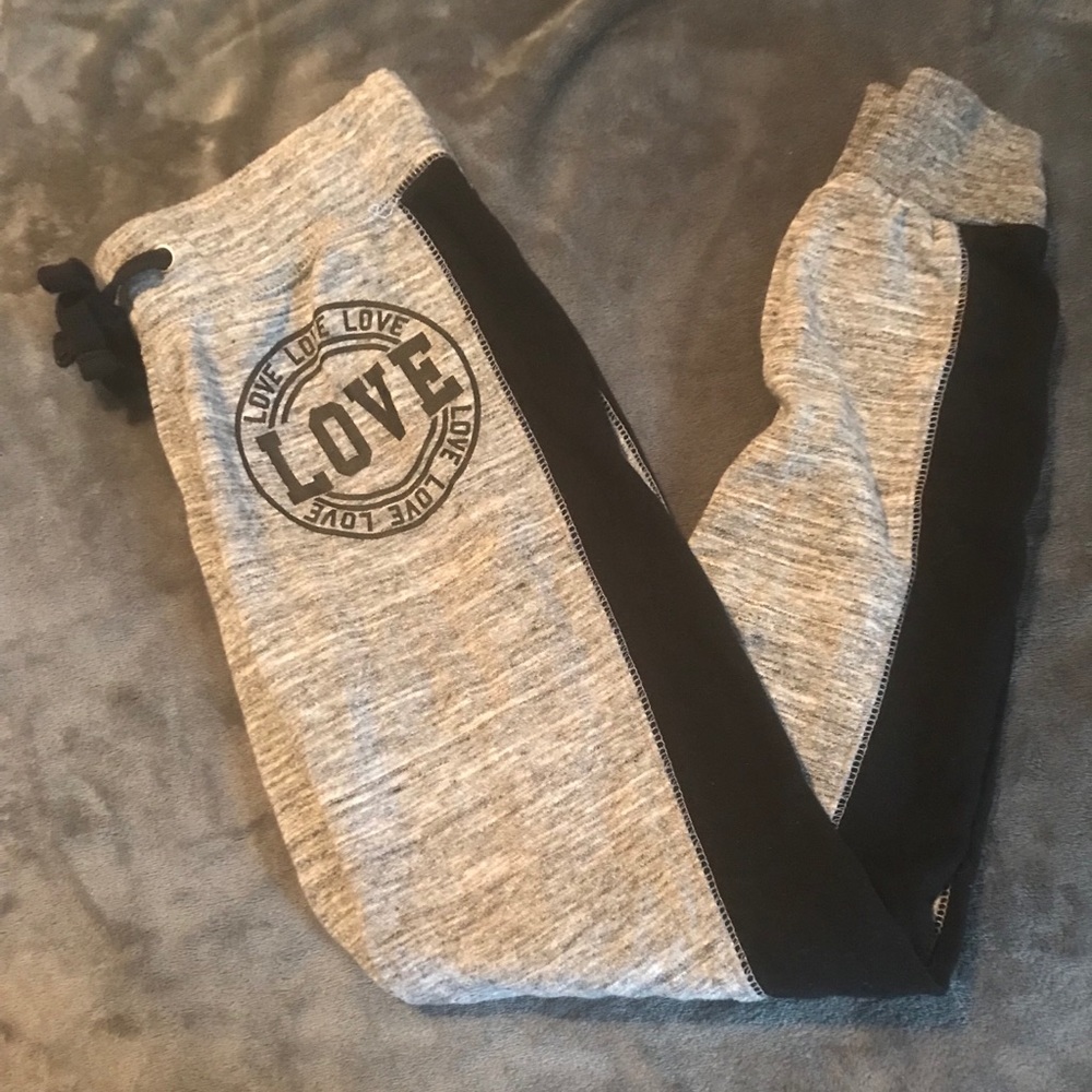 Love Gray & Black Sweatpants